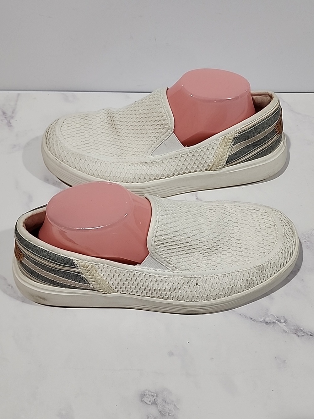 Hey Dude Sunapee W Mesh Stripe White Slip On